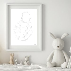 Abstract lijnportret baby Abstract lijnportret baby